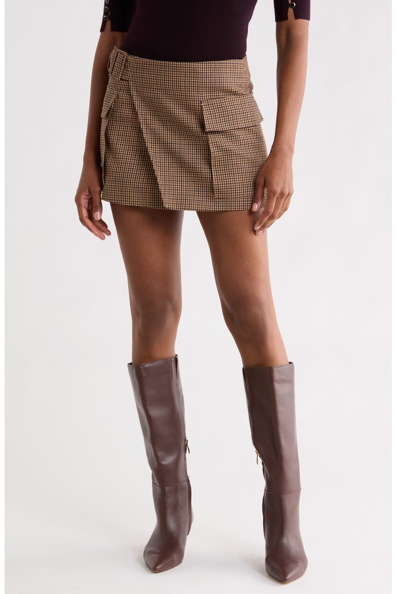 Conan Wool Cargo Miniskirt, Main, color, TAN MULTI