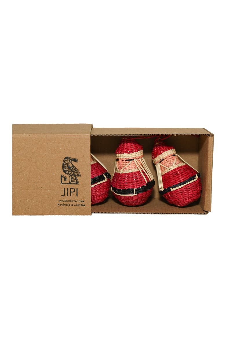 x Ames Jipi Santa Set of 5 Ornaments, Alternate, color, RED