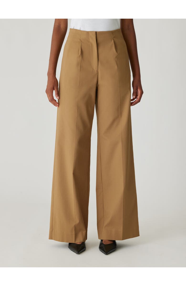 Rebecca Taylor Refined Sateen Wide Leg Cotton Trouser, Alternate, color, Date