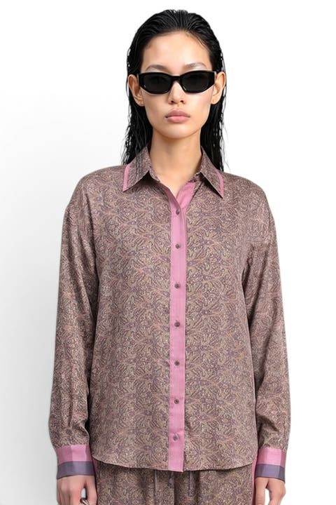 Paisley Motif Long Sleeve Shirt