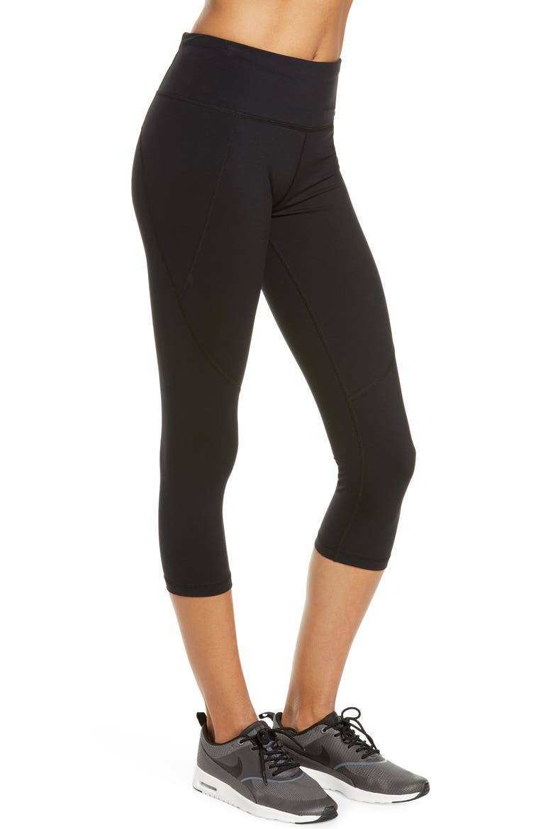 Power Workout Crop Pocket Leggings, Alternate, color, BLACK