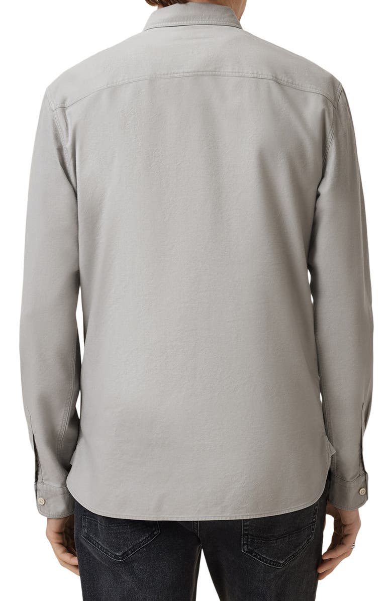 AllSaints Haven Solid Cotton Button-Up Shirt, Alternate, color, 