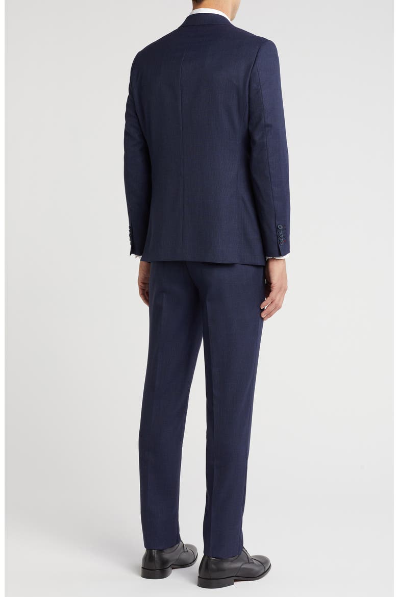 Peaked Lapel Wool Blend Two-Piece Suit, Alternate, color, NAVY
