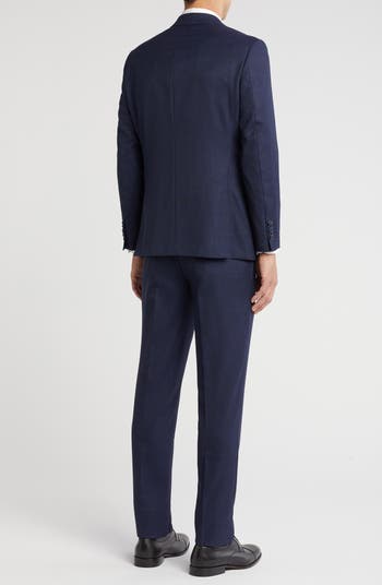 Peaked Lapel Wool Blend Two-Piece Suit