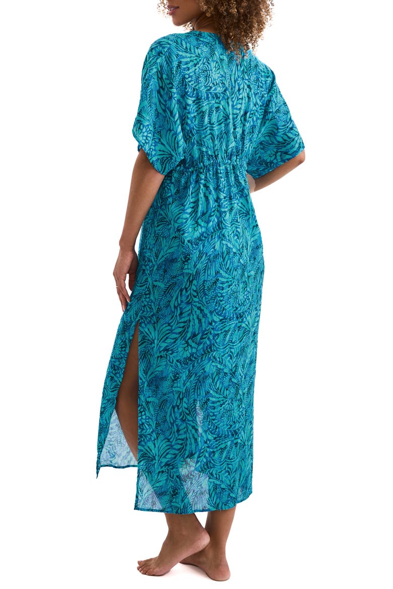 Dylan Midi Cotton Cover-Up Caftan, Alternate, color, FLORA
