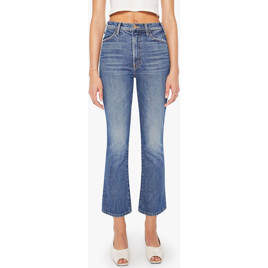 Mother The Hustler High Waist Ankle Bootcut Jeans In Blue