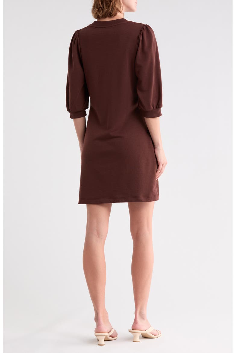 Puff Sleeve Sweatshirt Minidress, Alternate, color, BROWN CHICORY