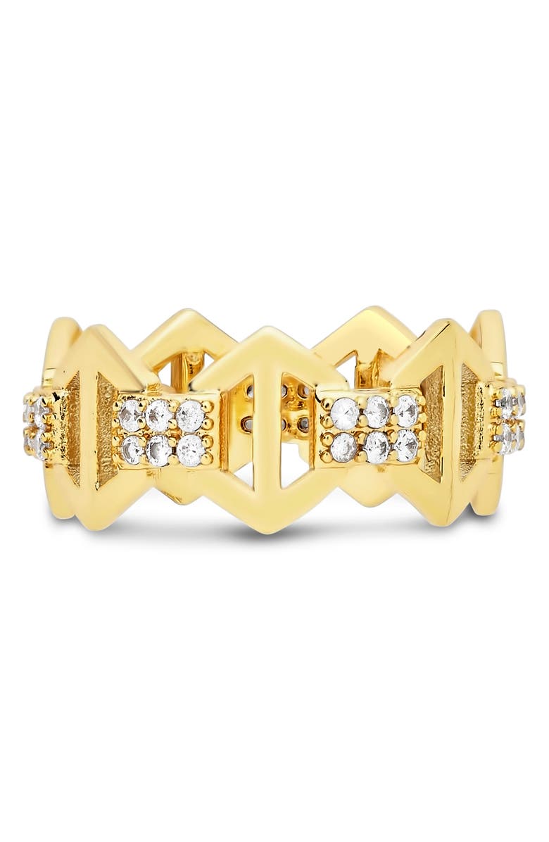 Sterling Forever Hexagon Anchor Chain Ring, Alternate, color,