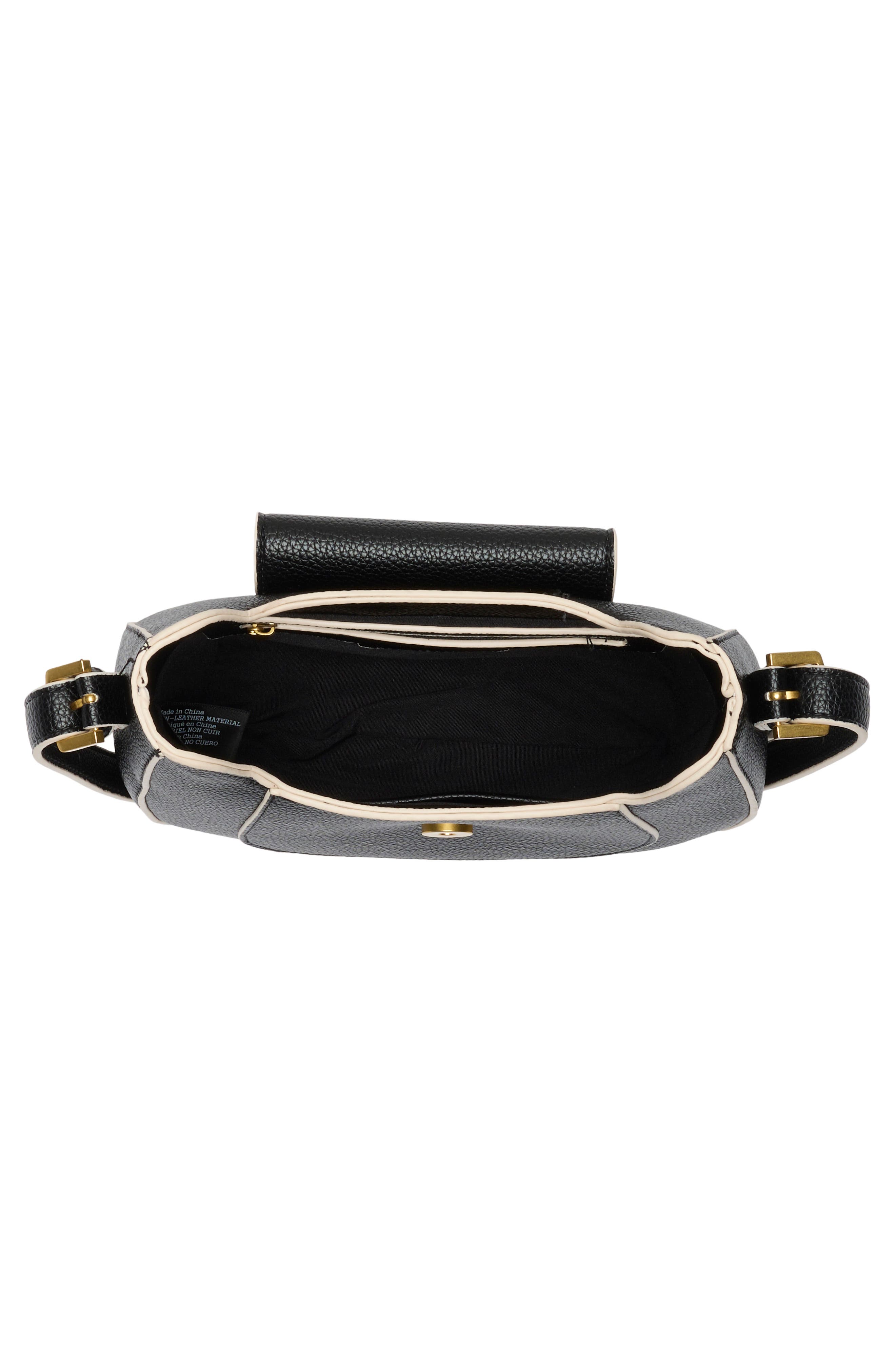 Fulton Faux Leather Crossbody Bag, Alternate, color, BLACK