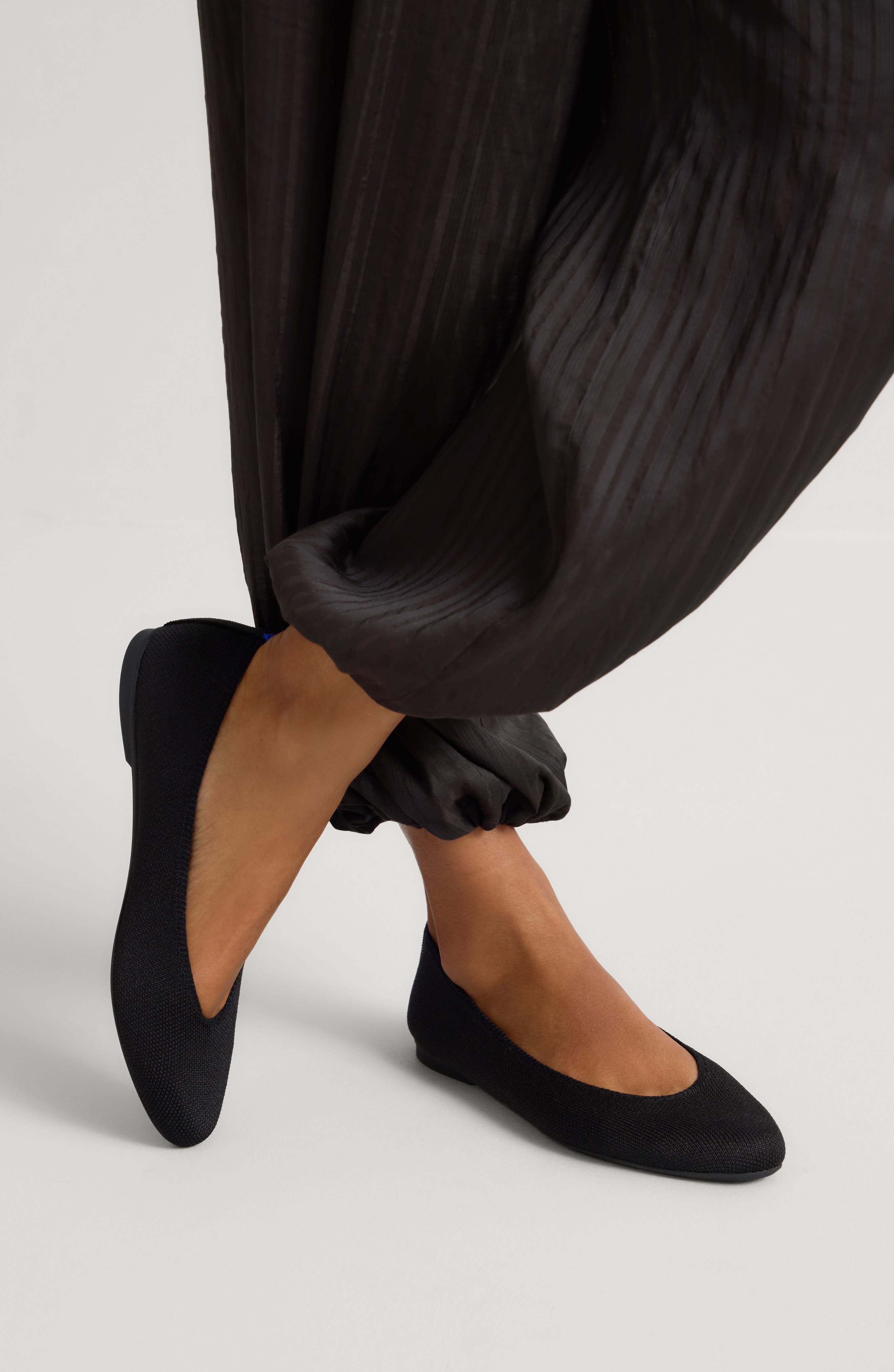 The Almond Ballet Flat, Alternate, color, BLACK