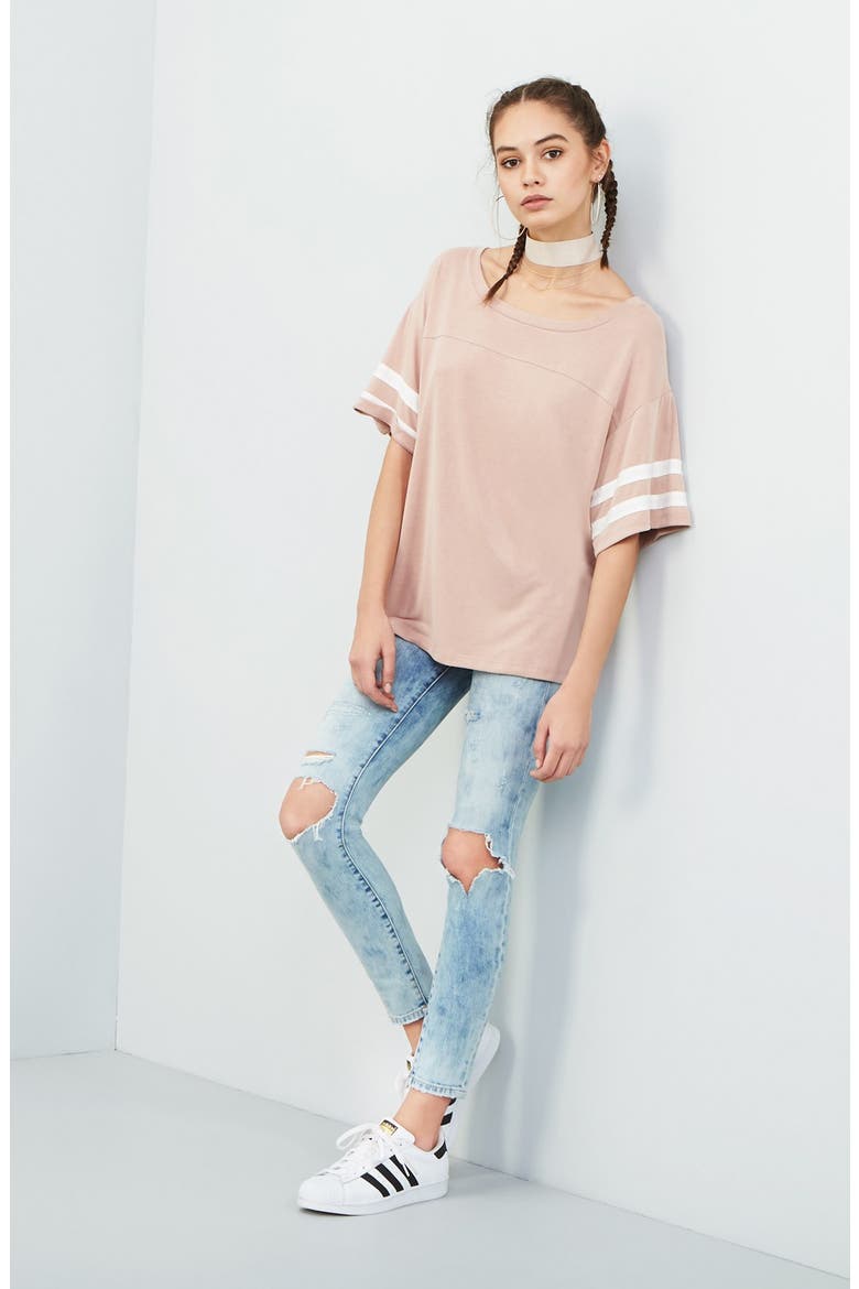 Distressed Skinny Jeans, Alternate, color, HAPPY TEARS