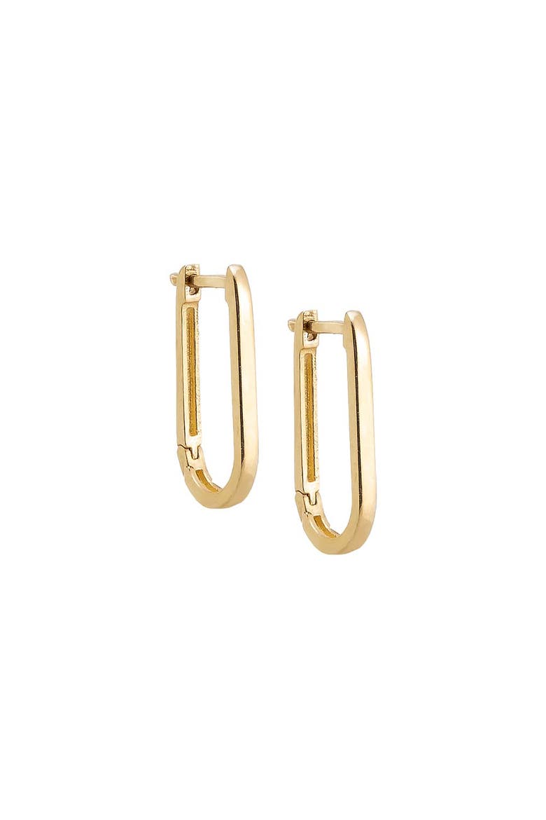 Solid Thin U-Shape Huggie Earring 14K, Main, color, 14K Gold