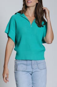 APNY Open Stitch Quarter Zip Sweater