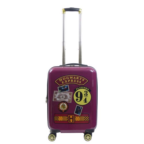 Ful Wb Harry Potter Hogwart Express Hardside Printed Abs 21 Inch Luggage In Burgundy