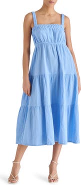 Steve Madden Alissa Tiered Cotton Gauze Midi Sundress