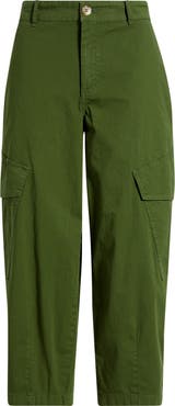 CITY BLUES High Waist Crop Barrel Leg Cargo Pants
