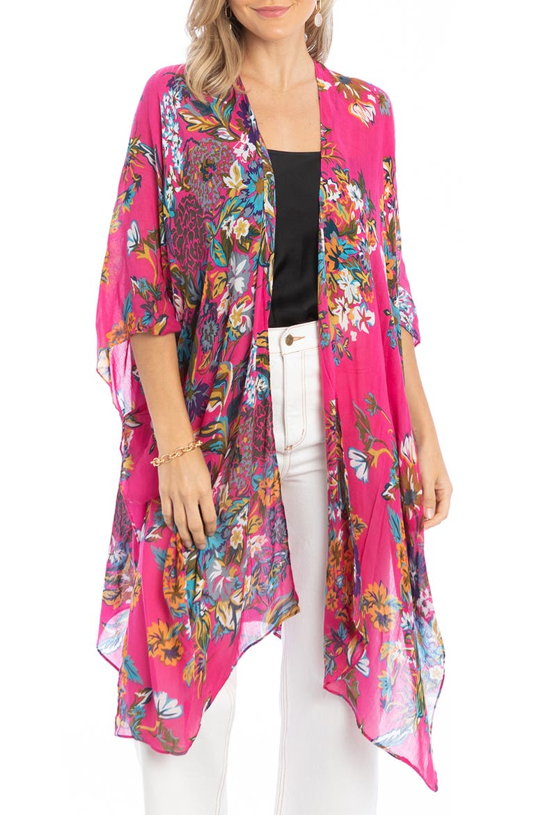 Floral Ruana, Main, color, PINK