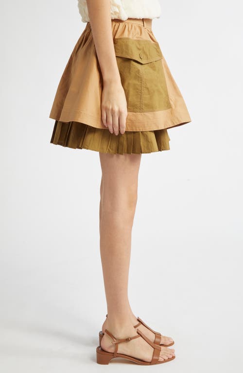 Ulla Johnson Jacqueline Colorblock Tiered Cotton Miniskirt In Multi