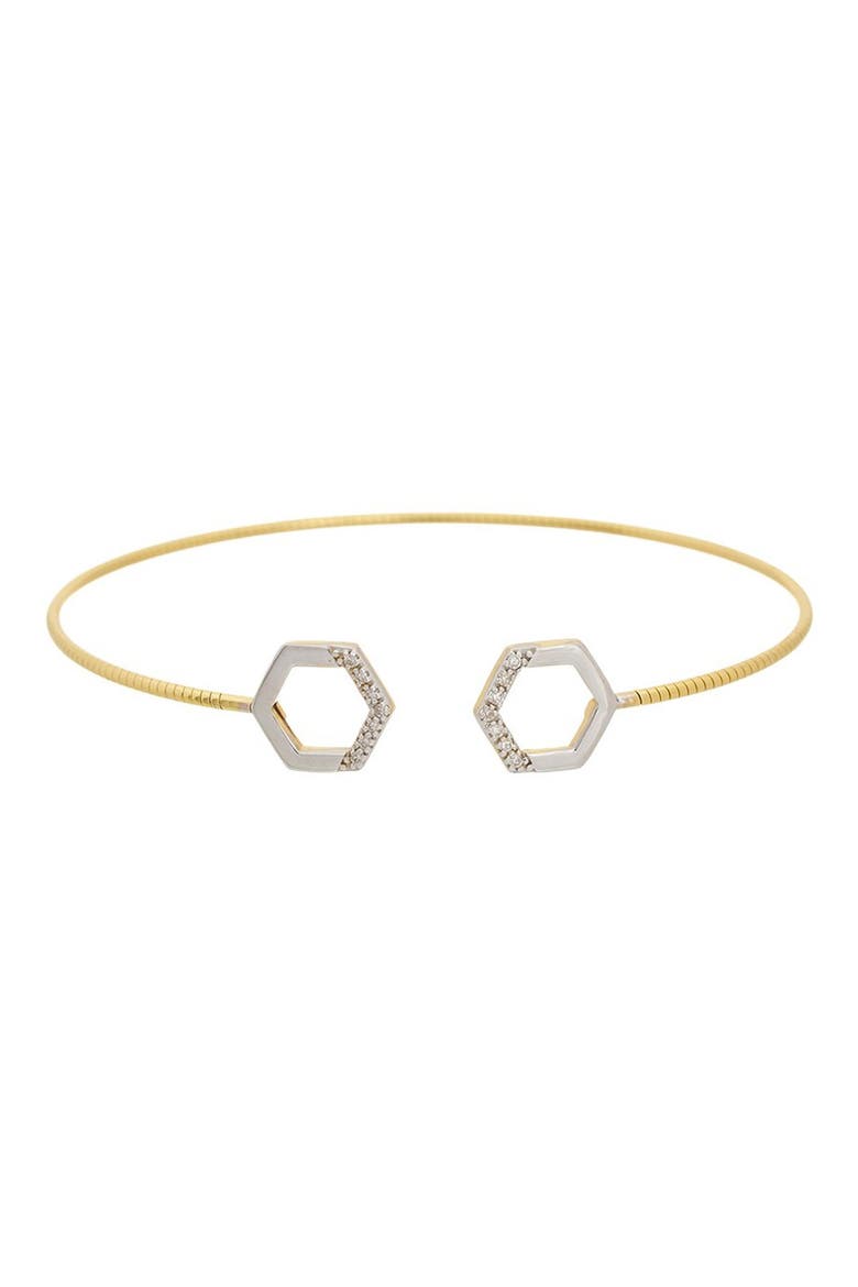 Diamond Hexagon Cuff Bangle, Main, color, YELLOW