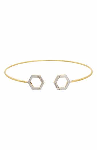 Diamond Hexagon Cuff Bangle