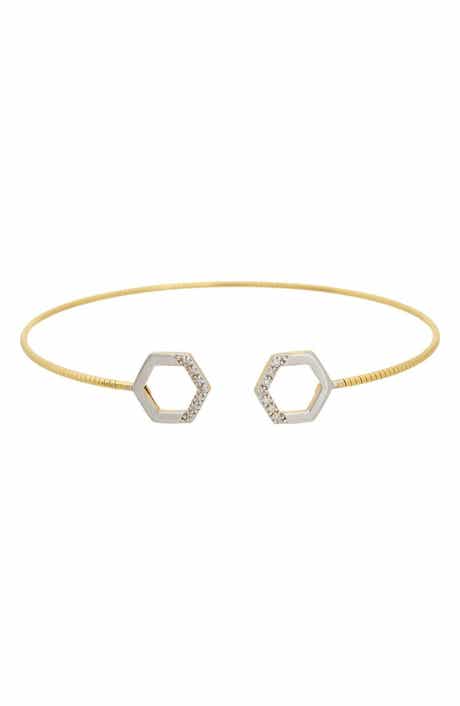 Diamond Hexagon Cuff Bangle