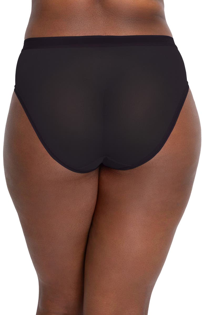Curvy Couture Sheer Mesh High Cut Briefs, Alternate, color, 