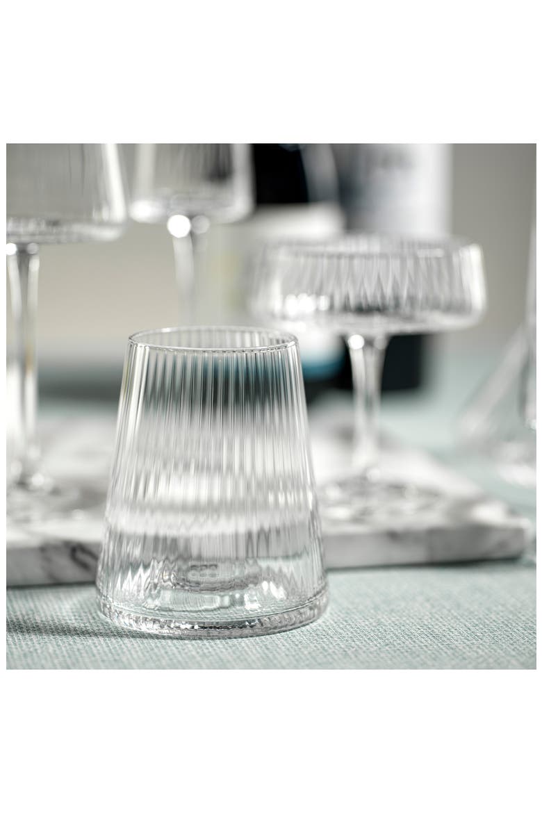 Benin Taper Up of 4 Stemless Wine Glasses, Alternate, color, CLEAR