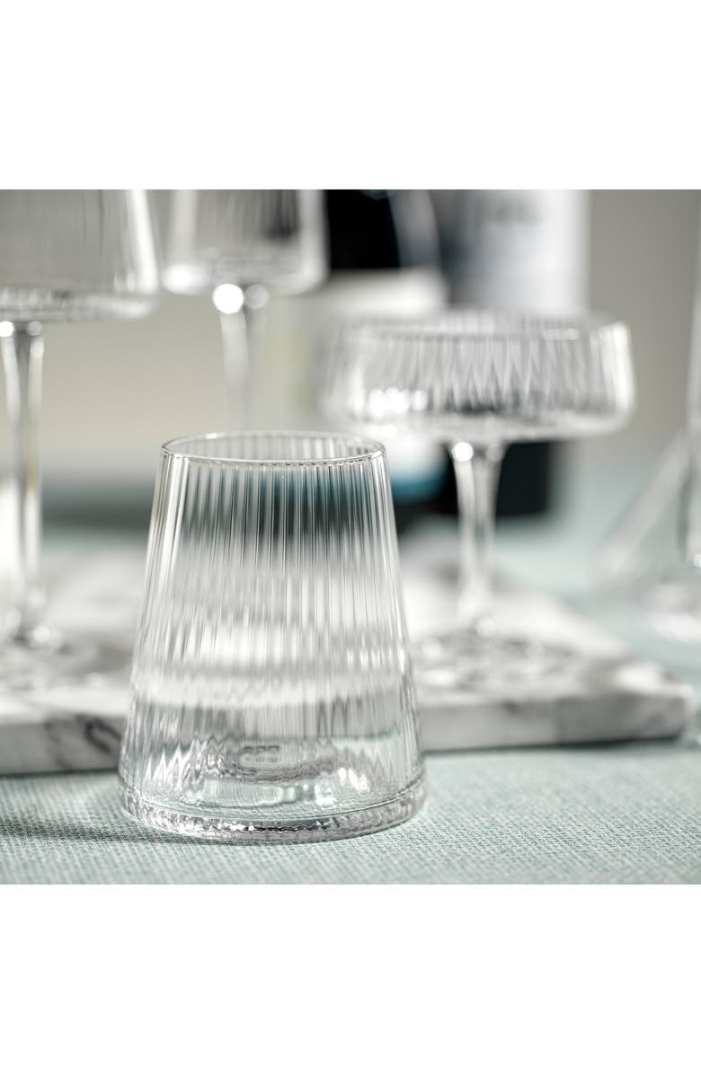 Zodax Benin Taper Up of 4 Stemless Wine Glasses, Alternate, color, Clear