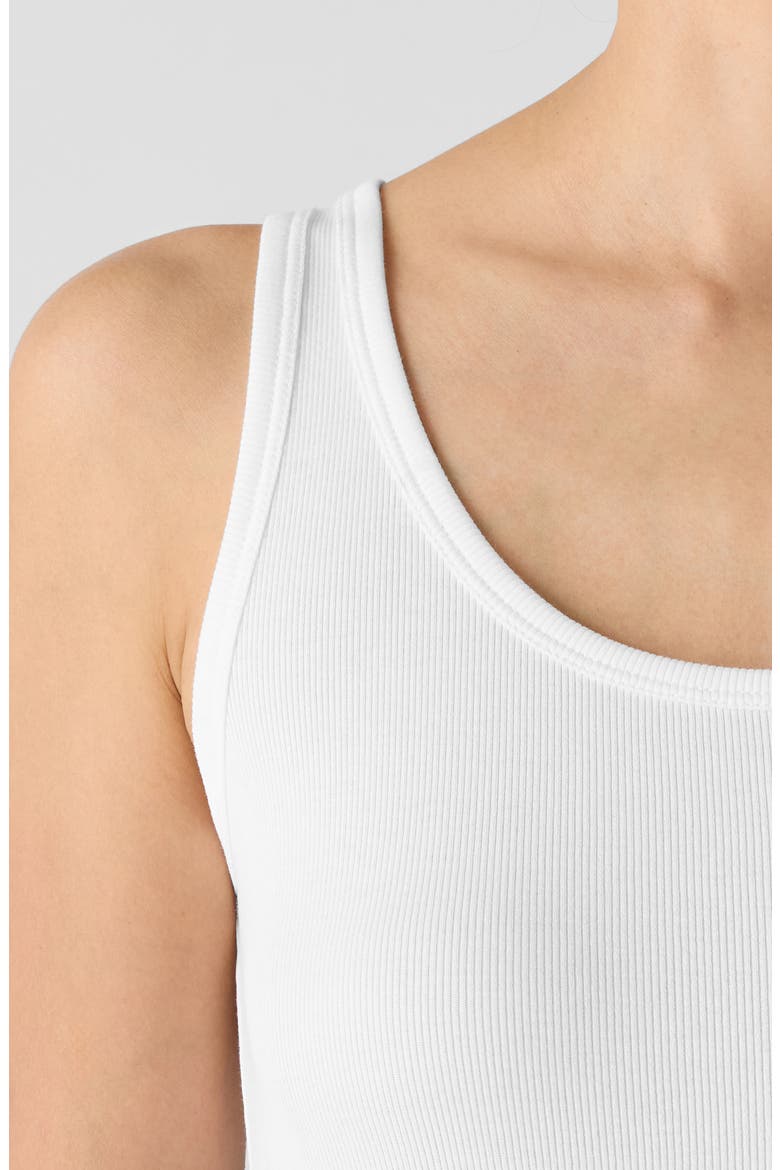 Slim Fit Scoop Neck Stretch Cotton Tank, Alternate, color, WHITE