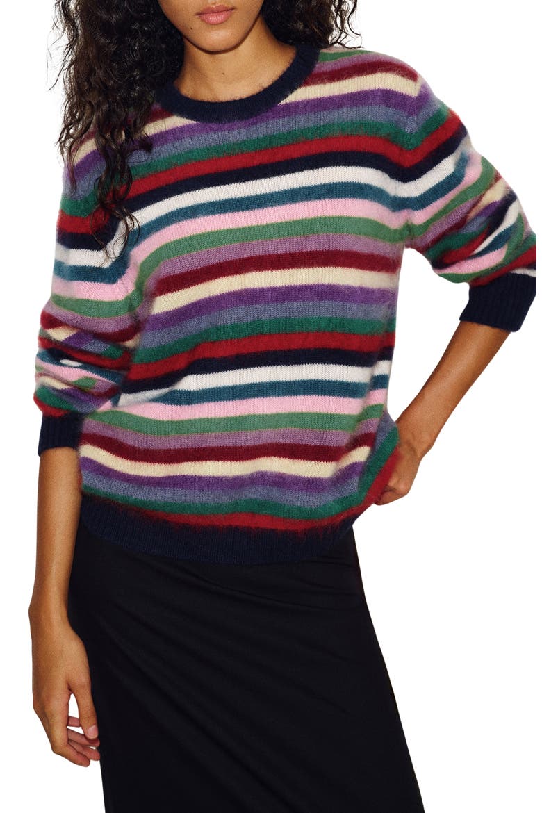 x Alexa Chung Hug Cashmere Sweater, Main, color, MULTI STRIPE