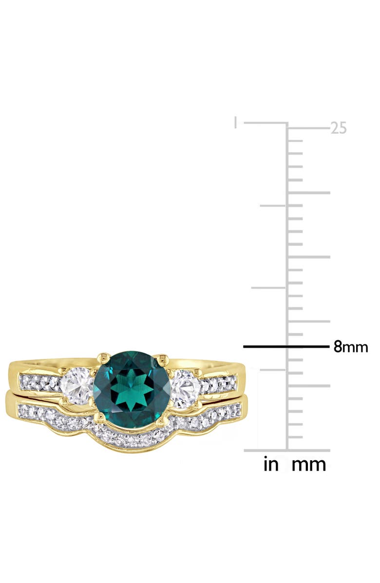 Julianna B. Lab-Created Emerald & Diamond Bridal Ring Set, Alternate, color, Lab-Created Emerald