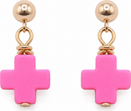 Bowood Lane Halo Pink Cross Earrings