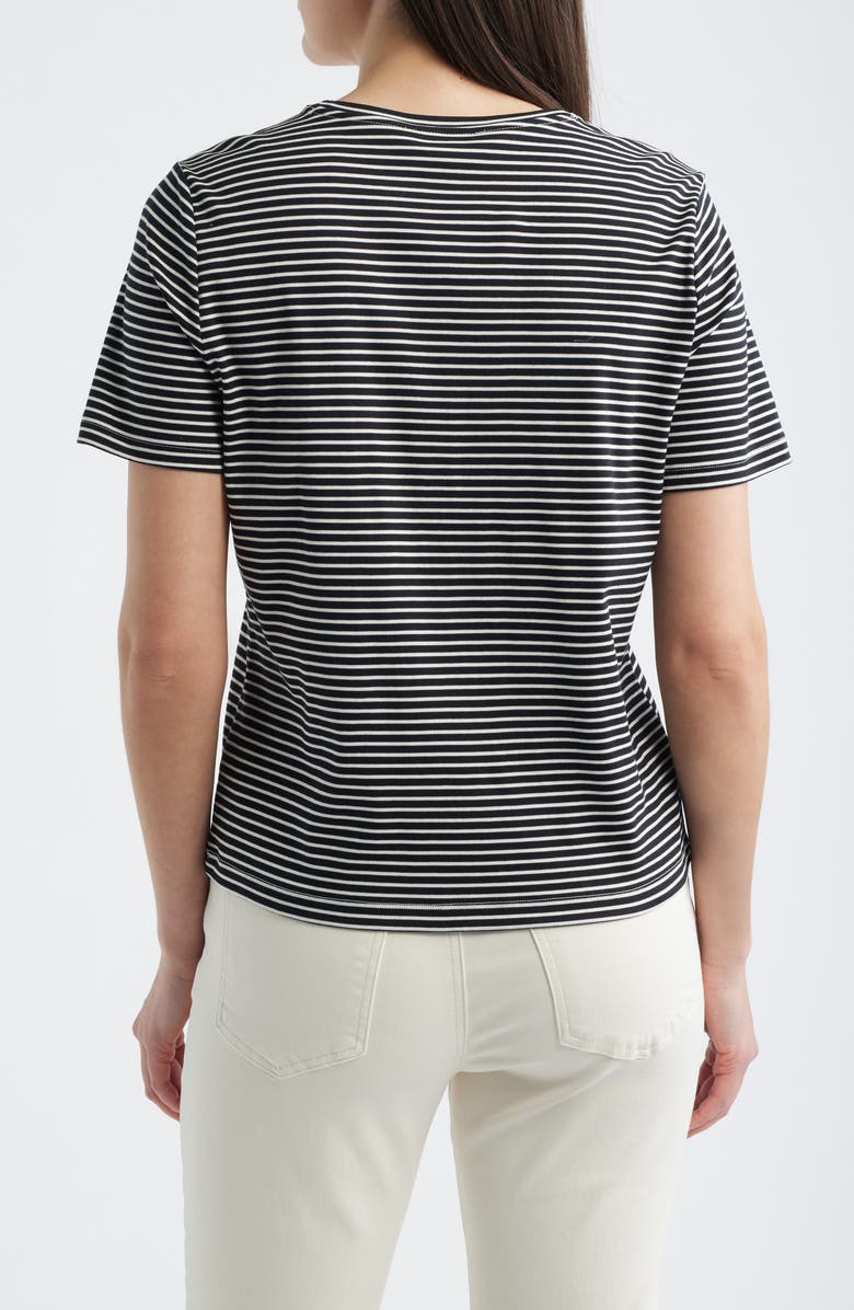 SPANX<sup>®</sup> Lightweight Stripe Cotton Crewneck T-Shirt, Alternate, color, Minishutter Cb/ L