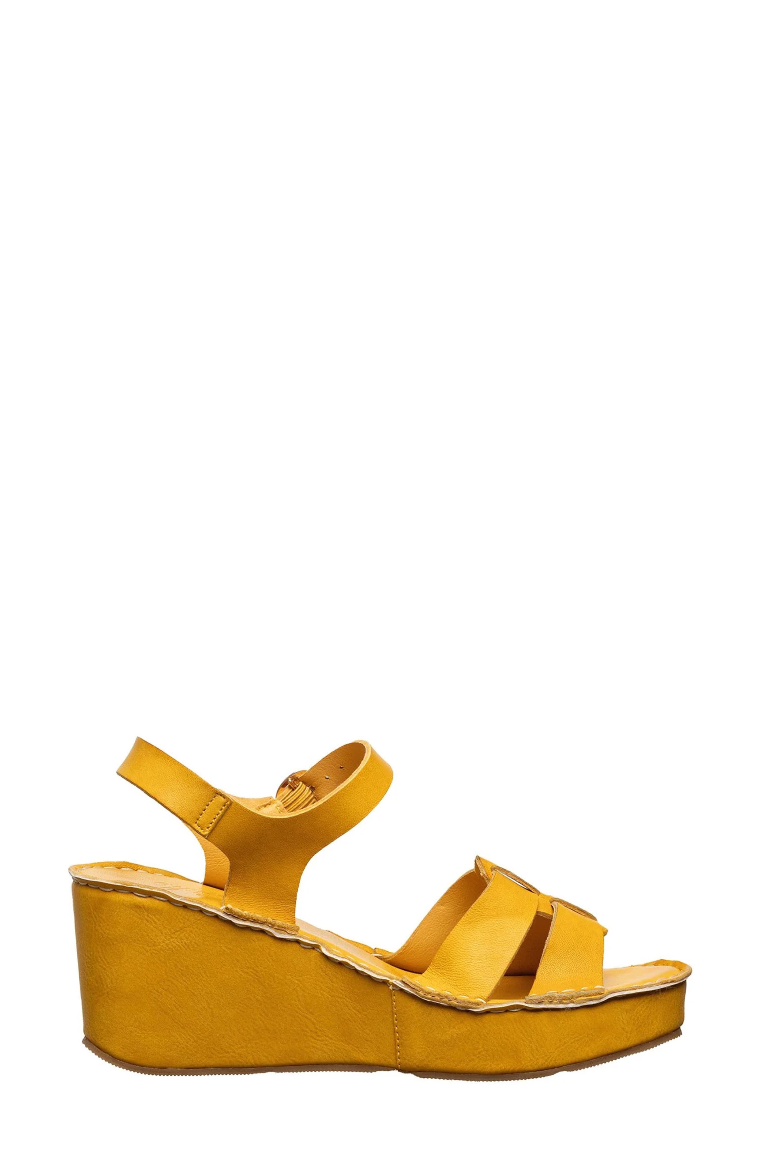 ANTELOPE Saya Platform Wedge Slingback Sandal, Alternate, color, Daffodil