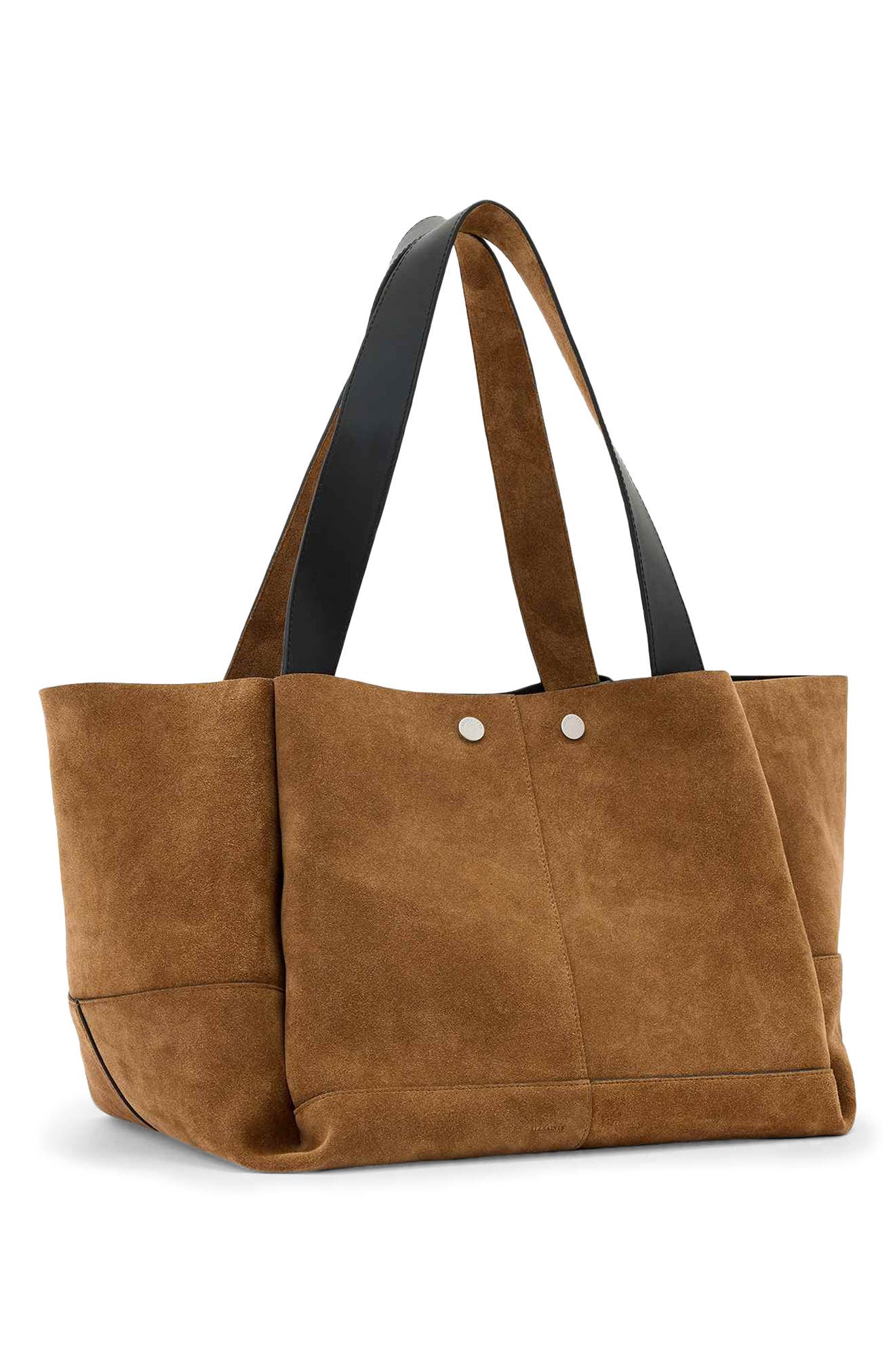 Rosalie Suede Tote, Alternate, color, WARM OLIVE BROWN