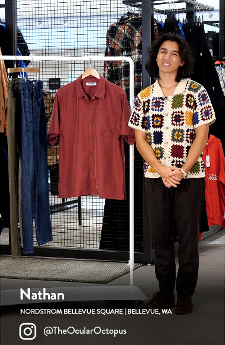 Coconut Point Palm Isle Short Sleeve Button-Up Shirt, sales video thumbnail