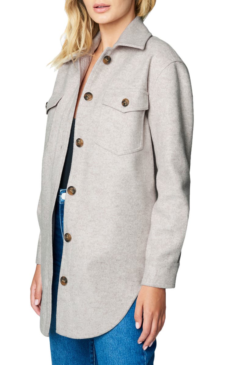 BLANKNYC Brushed Fleece Longline Shacket, Alternate, color,