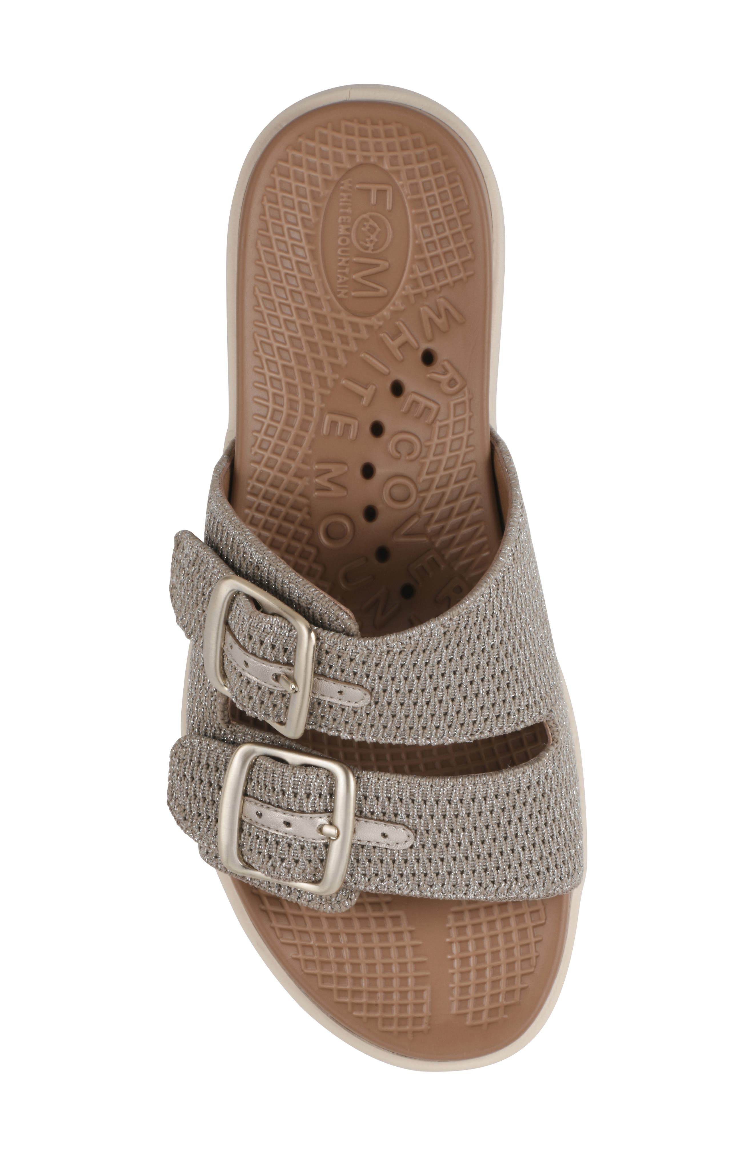 White Mountain Footwear Nanny FOM Recovery Slide Sandal, Alternate, color, Gold/ Fabric