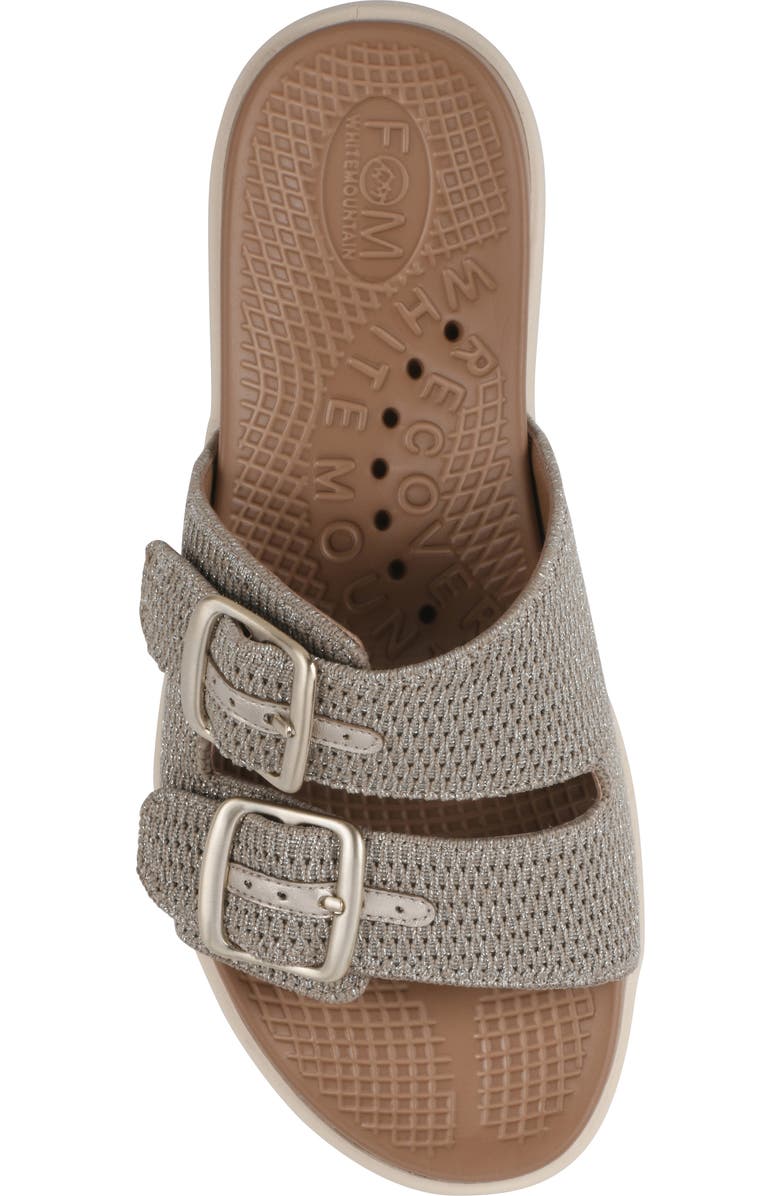 White Mountain Footwear Nanny FOM Recovery Slide Sandal, Alternate, color, Gold/ Fabric