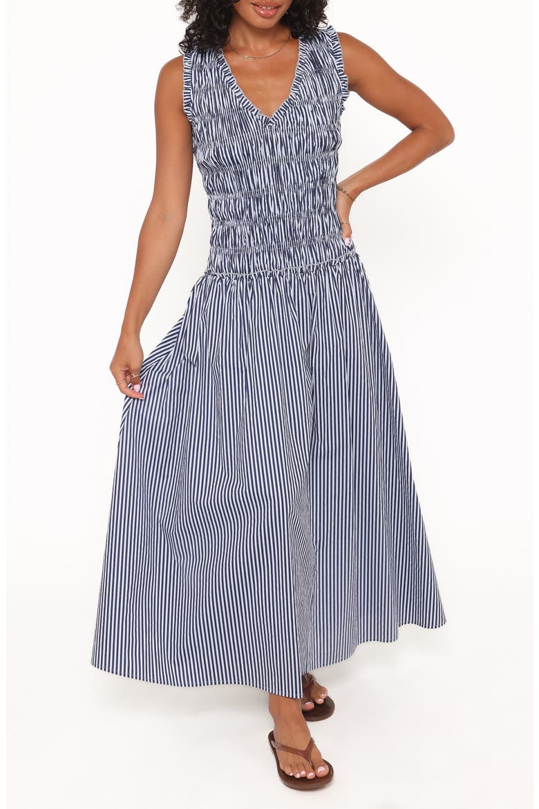 Kirrilee Sleeveless Maxi Dress, Main, color, BLUE STRIPE