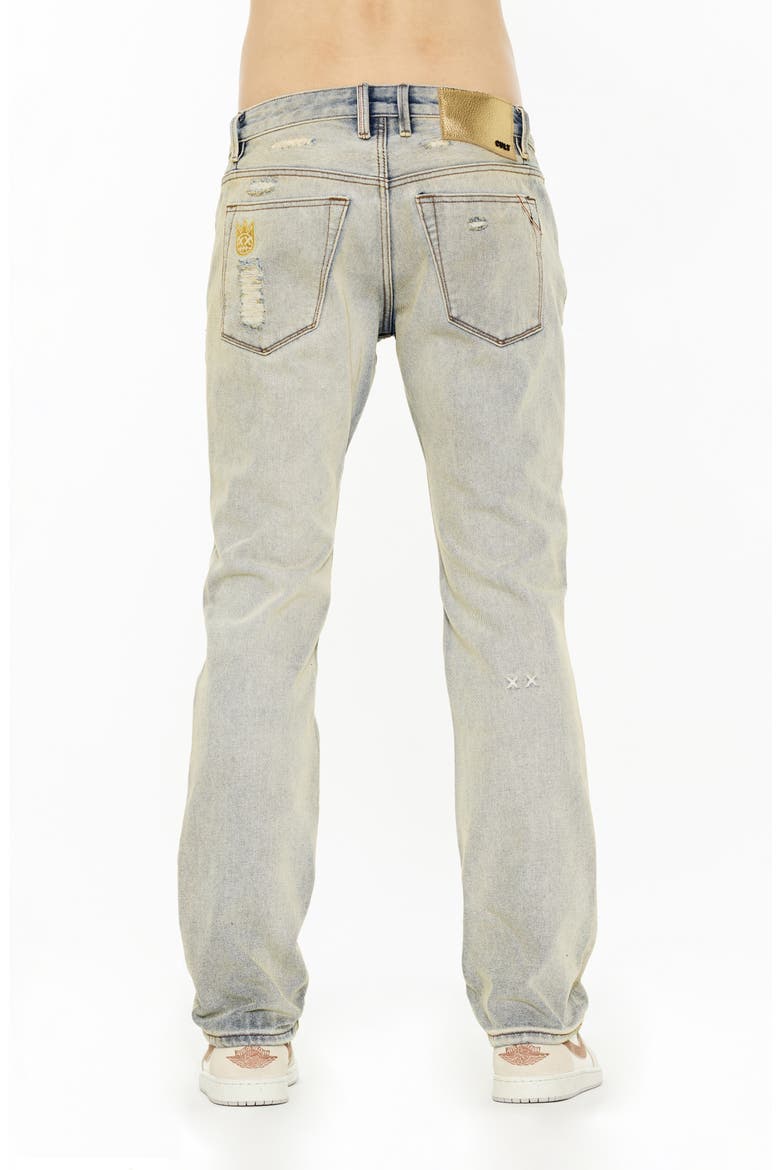 Rebel Ripped Straight Leg Jeans, Alternate, color, IRIS