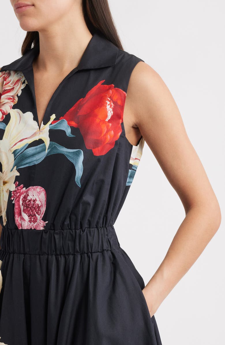 Elie Tahari Athena Regal Floral Print Sleeveless Maxi Dress, Alternate, color, 