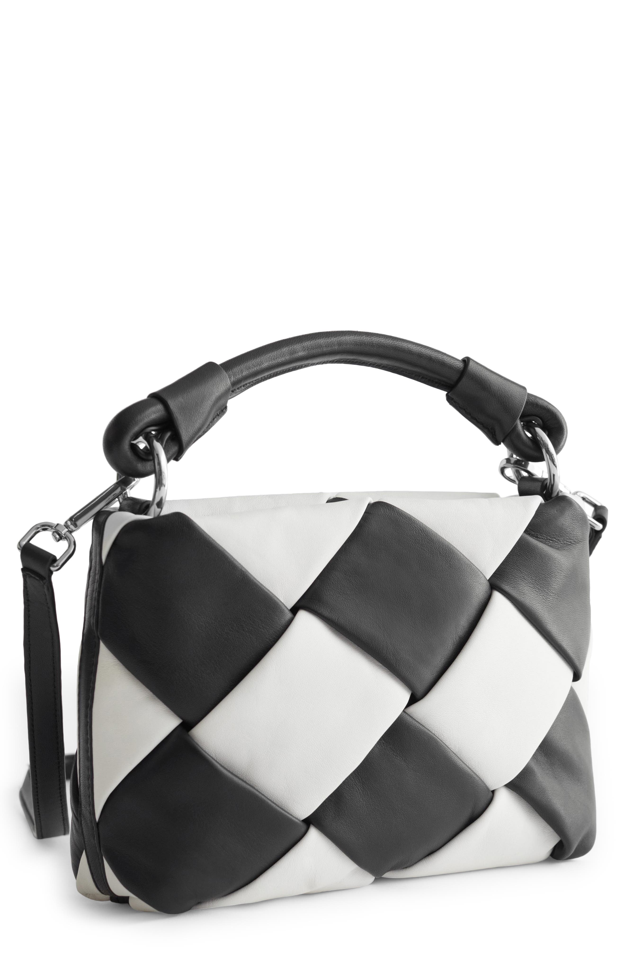 & Other Stories Two-Tone Braided Leather Crossbody Bag, Main, color, 