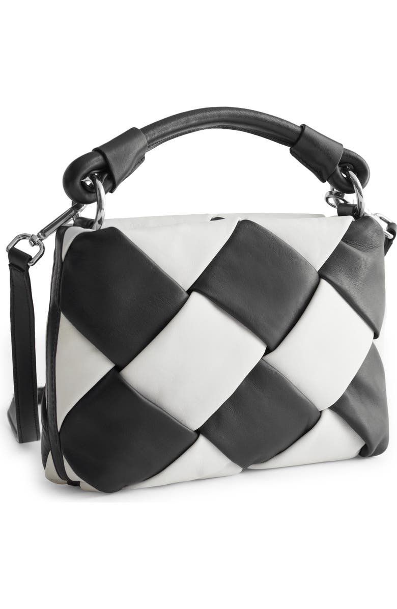 & Other Stories Two-Tone Braided Leather Crossbody Bag, Main, color,