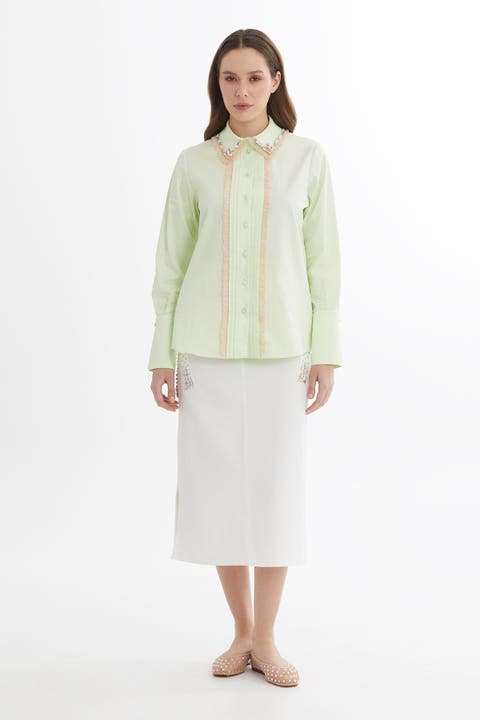 Green Embroidered Shirt