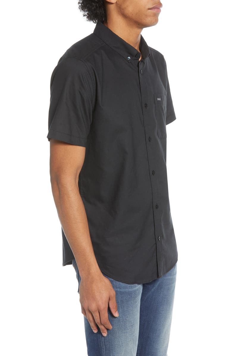 RVCA That'll Do Solid Short Sleeve Button-Down Shirt, Alternate, color,