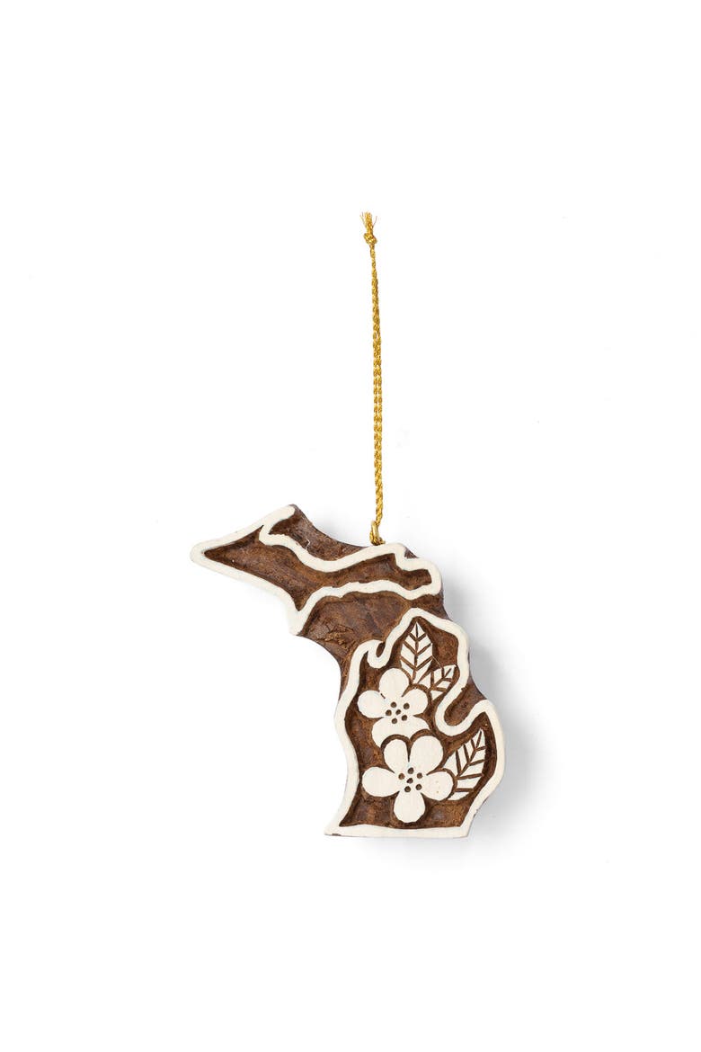 Michigan State Apple Blossom Ornament, Main, color, Natural