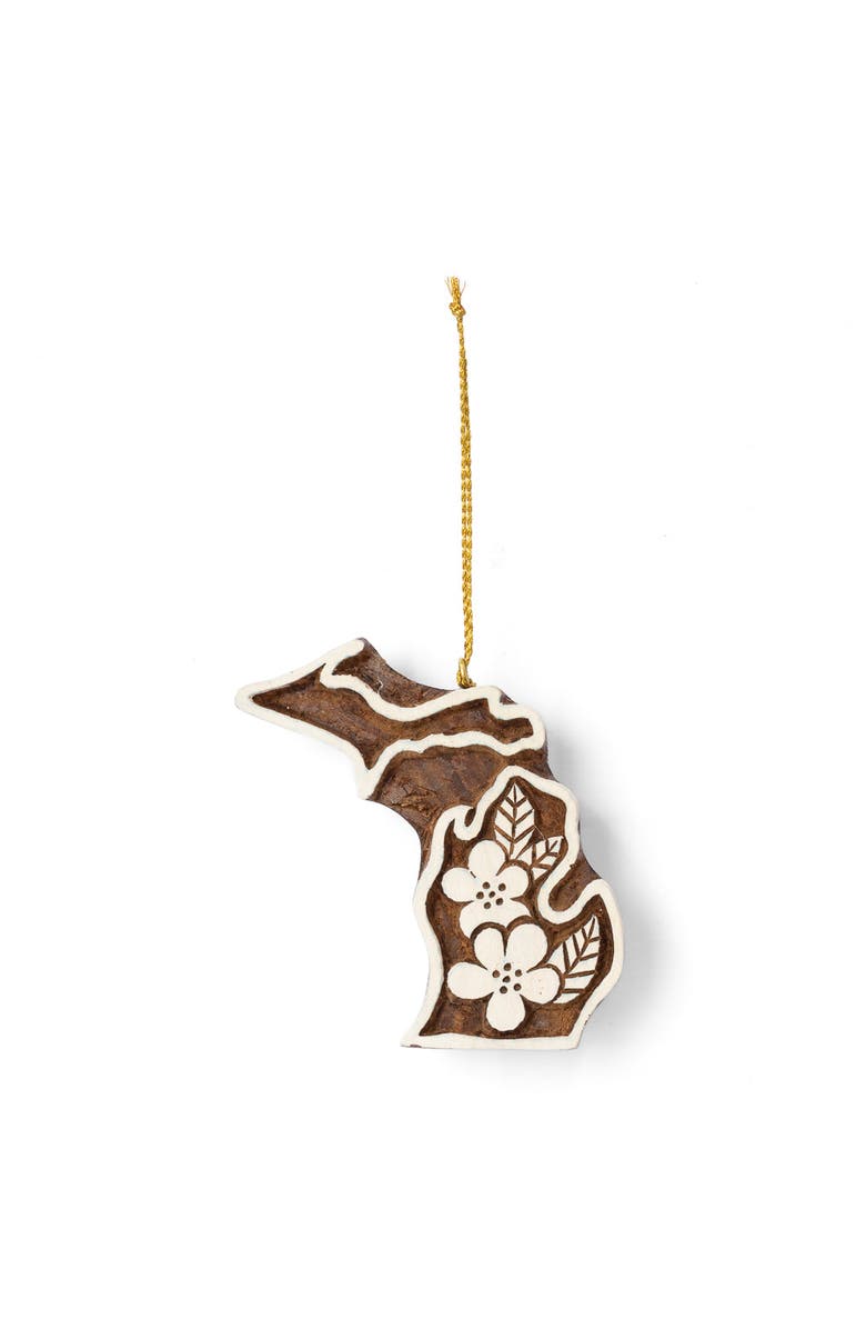Matr Boomie Michigan State Apple Blossom Ornament, Main, color, Natural