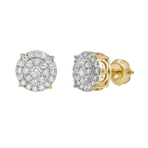 Circle Entwine 14K Yellow Gold Diamond Earrings - 0.81ct.