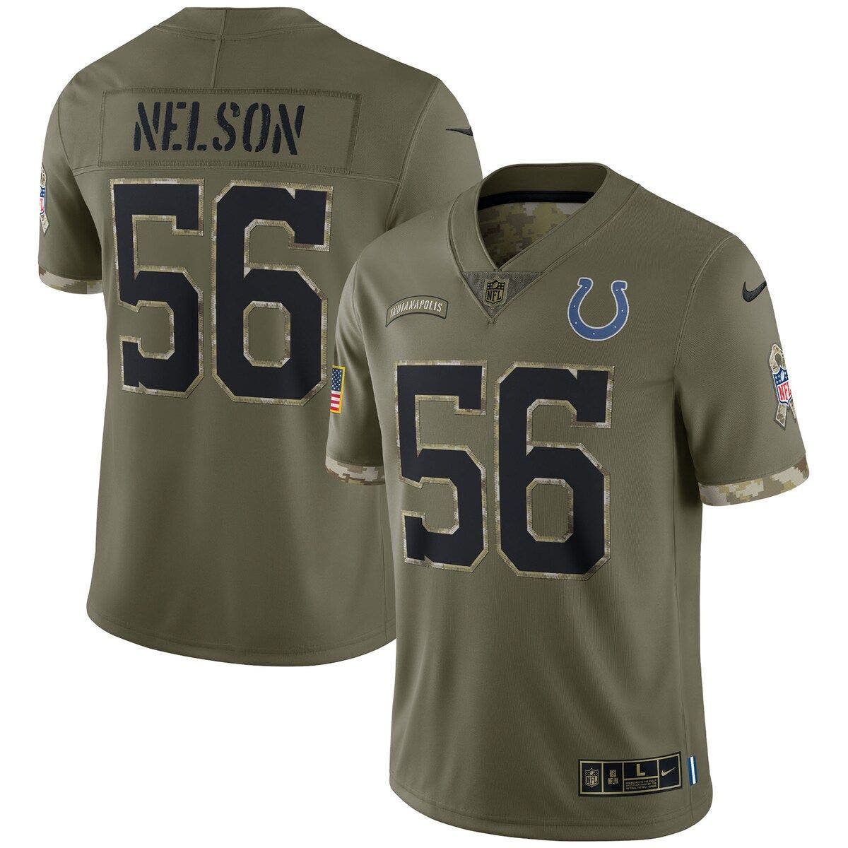 Nike Men's Nike Quenton Nelson Olive Indianapolis Colts 2022 Salute To ...